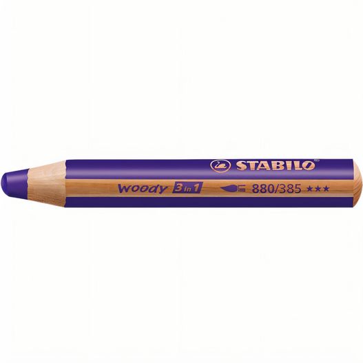 lila bleistift mit holzspitze STABILO woody 3 in 1 Farbstift (Bild 1)