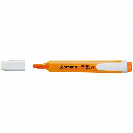 ein weißer stift mit orange spitze und spitze STABILO swing cool Leuchtmarkierer (Bild 1)