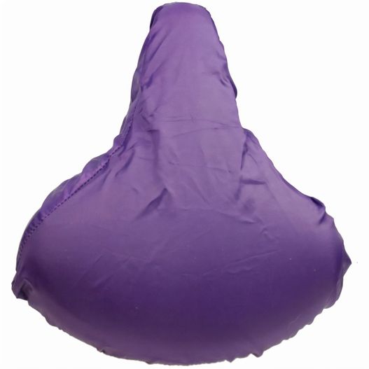 ein violetter bohnensackstuhl mit kapuze auf Sattelbezug (Bild 1)