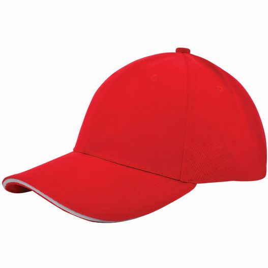 eine rote baseballkappe mit einem weißen streifen Heavy Brushed Cap (Bild 1)