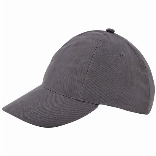 eine graue baseballkappe mit schwarzem rand Kids Brushed Promo Cap (Bild 1)