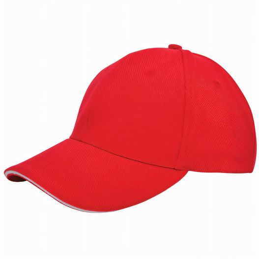 eine rote baseballkappe mit einem weißen streifen Canvas Sandwich Cap (Bild 1)