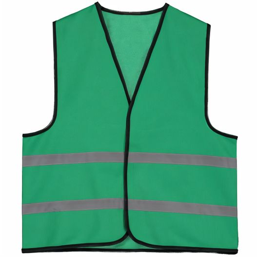 eine grüne sicherheitsweste mit reflektierenden streifen Reflektierende Kinderweste 6-12 Jahre (Bild 1)