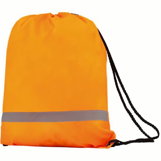 eine orange sicherheitstasche mit reflektierenden streifen Promo Turnbeutel mit reflektierendem Streifen (Bild 1)