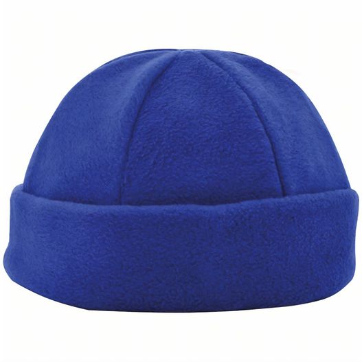 ein blauer hut auf weißem hintergrund 6 Panele Fleece Wintermütze (Bild 1)