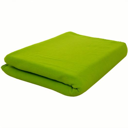 eine grüne decke auf einem weißen hintergrund gefaltet Fleecedecke 150x120 cm. 250 g/m² (Bild 1)
