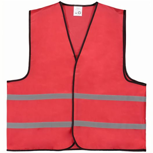 eine rote sicherheitsweste mit reflektierenden streifen Reflektierende Promo-Weste (Bild 1)