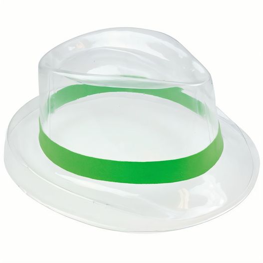 ein klarer kunststoffhut mit einem grünen band Elastisches Hutband (Bild 1)
