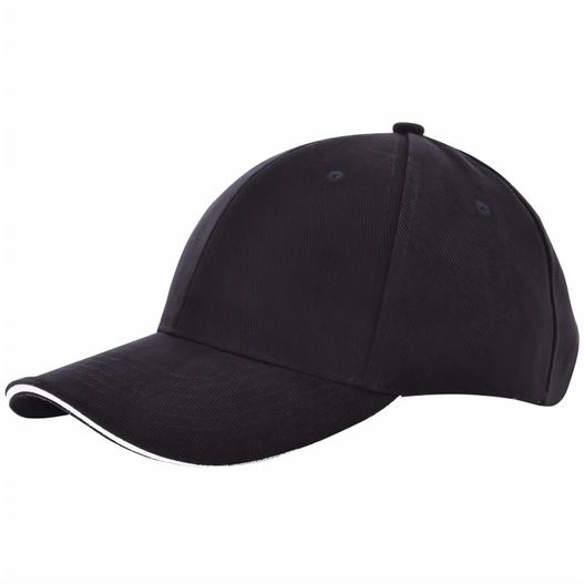 eine schwarze baseballkappe mit einem weißen streifen Heavy Brushed Cap (Bild 1)