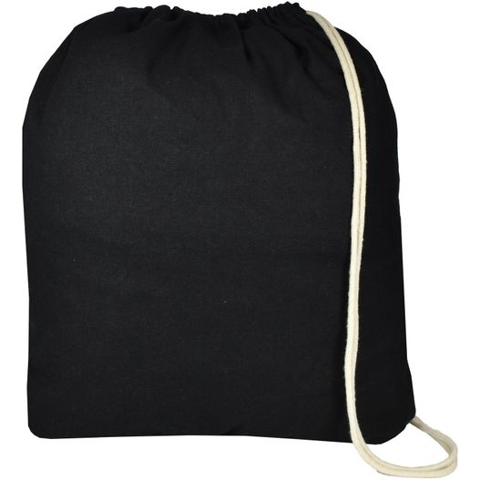 eine schwarze tasche mit einer weißen saite Turnbeutel aus Baumwolle (Bild 1)