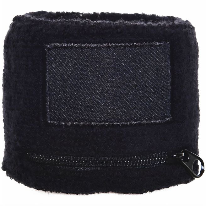 Frottier Armschweißband mit Label und Reißverschlußfach