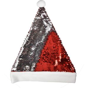 Weihnachtsmütze mit Glitzer Pailletten