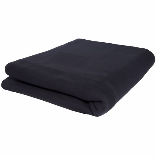 eine schwarze decke gefaltet auf einem weißen hintergrund Fleecedecke 150x120 cm, 250 gr/m2 (Bild 1)