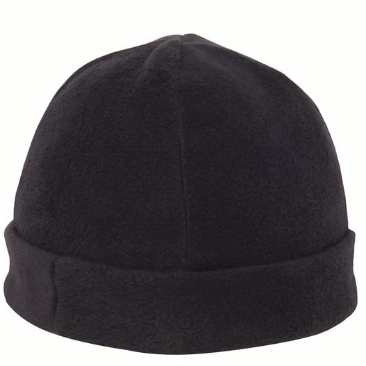 ein schwarzer hut auf weißem hintergrund 4 Panele Fleece Wintermütze (Bild 1)