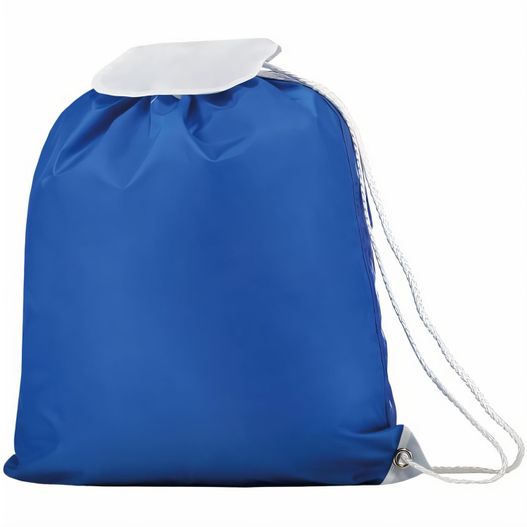 eine blaue tasche mit einem weißen griff Promo Turnbeutel mit Umschlag (Bild 1)
