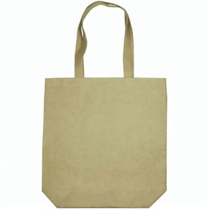 Bio-Bauwolltasche mit langen Henkeln und Bodenfalte. 300 gr/m²