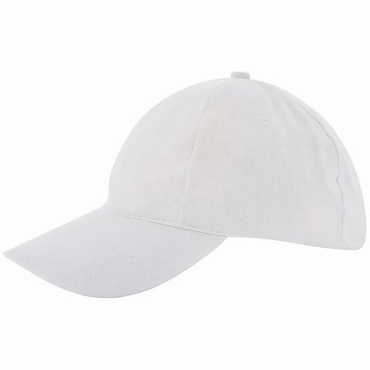 eine weiße baseballkappe mit einem weißen visier Kids Brushed Promo Cap (Bild 1)