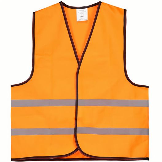 eine orange sicherheitsweste mit reflektierenden streifen Kindersicherheitsweste 6-12 Jahre - EN 17353 (Bild 1)