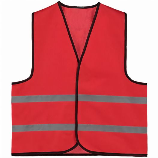 eine rote sicherheitsweste mit reflektierenden streifen Reflektierende Kinderweste 6-12 Jahre (Bild 1)