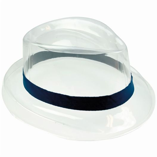 ein klarer hut mit einer blauen band oben Elastisches Hutband (Bild 1)