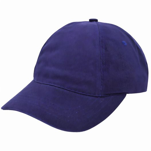 eine lila baseballkappe mit blauem logo auf der vorderseite Brushed Promo Cap (Bild 1)