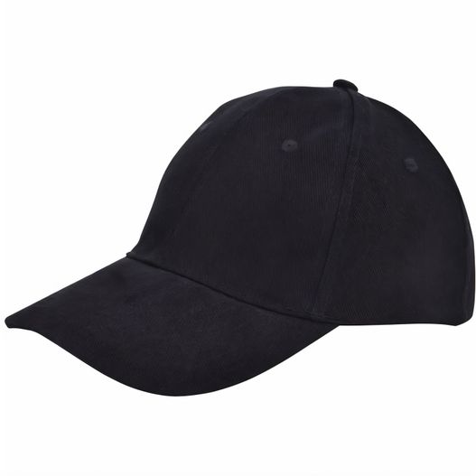 eine schwarze baseballkappe mit einem weißen logo auf der vorderseite Brushed Twill Cap (Bild 1)