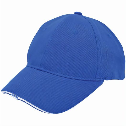 eine blaue kappe mit einem weißen streifen auf der seite Heavy Brushed Cap mit LED's (Bild 1)