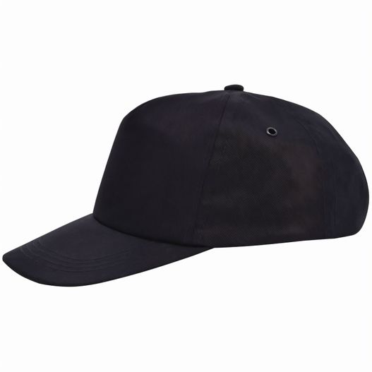 eine schwarze baseballkappe mit einem weißen logo auf der vorderseite Promo Cap (Bild 1)