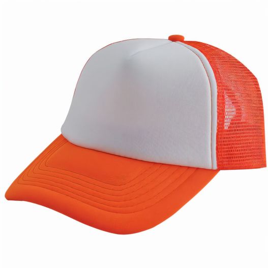 ein weißer und oranger hut mit einem netzrücken Original Trucker Cap (Bild 1)