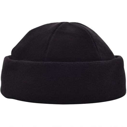ein schwarzer hut auf weißem hintergrund Fleece Mütze 100% rPET (Bild 1)