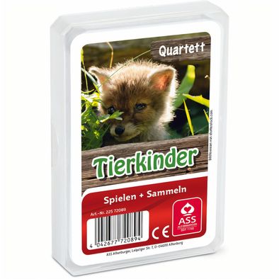 Quartett / Sonderquartett - Tierkinder, 33 Blatt, im Kunststoffetui
