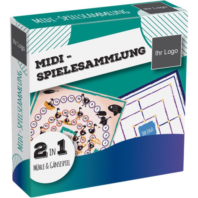 Midi Brettspiel Größe M in Faltschachtel 16 Halmakegel