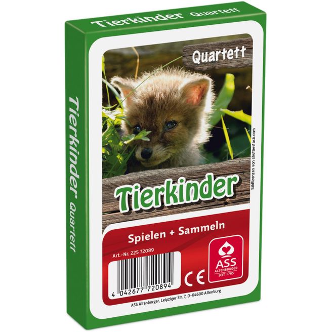 Quartett / Sonderquartett - Tierkinder, 33 Blatt, in Faltschachtel