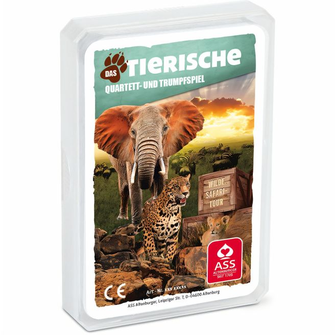 Produktabbildung Quartett "Tierspiele" - Wilde Safari - Tour, im Kunststoffetui Quartett "Tierspiele" - Wilde Safari - Tour, im Kunststoffetui
