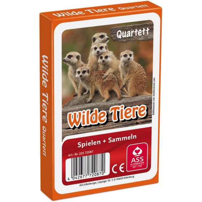 Quartett / Sonderquartett - Wilde Tiere, 33 Blatt, in Faltschachtel