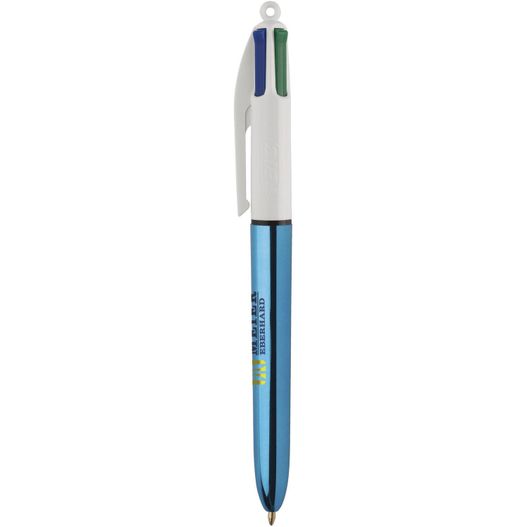 ein stift mit blauer und grüner spitze BIC® 4 Colours Shine Kugelschreiber Lasergravur 360 (Bild 1)