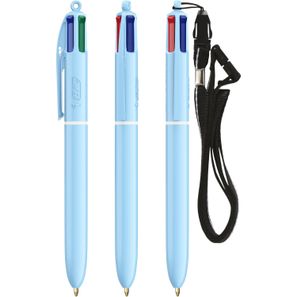 BIC® 4 Colours® Pastell + Schlüsselband Siebdruck