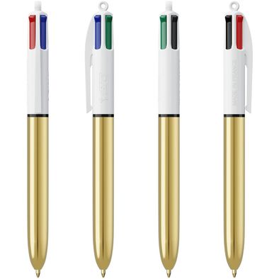 BIC® 4 Colours Shine Kugelschreiber + Lanyard Siebdruck