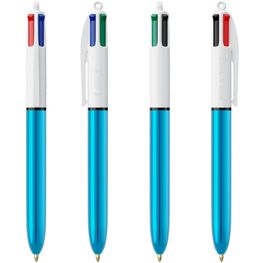 BIC® 4 Colours Shine Kugelschreiber + Lanyard Siebdruck