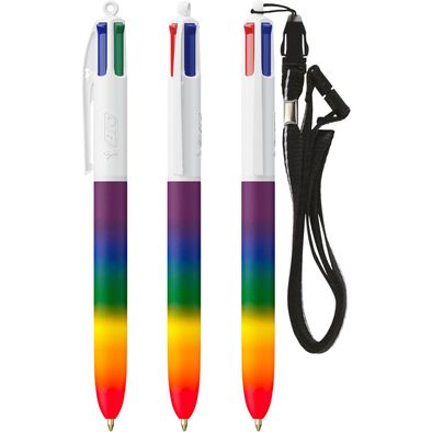 BIC® 4 Colours® Rainbow Decor + lanyard Siebdruck
