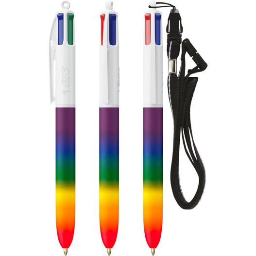 Produktabbildung BIC® 4 Colours® Rainbow Decor + lanyard Siebdruck BIC® 4 Colours® Rainbow Decor + lanyard Siebdruck (Bild 1)