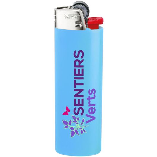 ein feuerzeug mit einem blauen leichteren gehäuse und einem roten feuerzeug BIC® J26 Feuerzeug Digital (Bild 1)