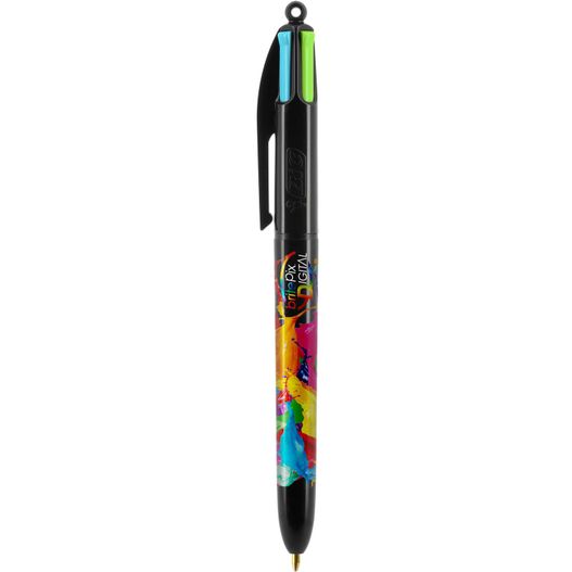 ein stift mit einem bunten design auf ihm BIC® 4 Colours Fashion Kugelschreiber + Lanyard Digital (Bild 1)