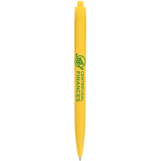 ein gelber stift mit einem grünen logo auf ihm BIC® Basic Kugelschreiber Siebdruck (Bild 1)