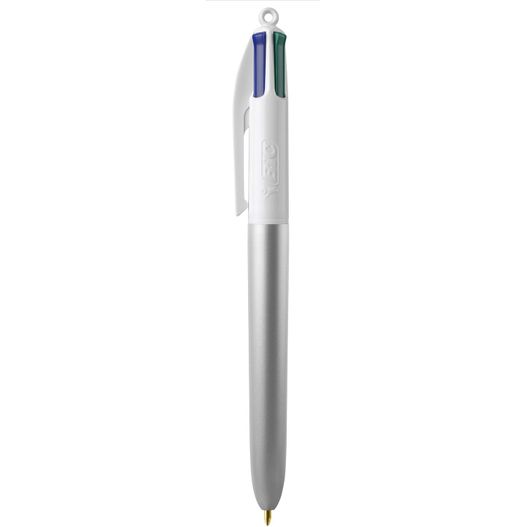 ein stift mit blauer spitze und weißer spitze BIC® 4 Colours Glacé with Lanyard Siebdruck (Bild 1)