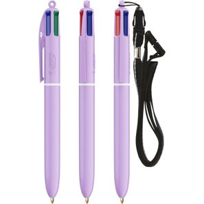 BIC® 4 Colours® Pastell + Schlüsselband Siebdruck