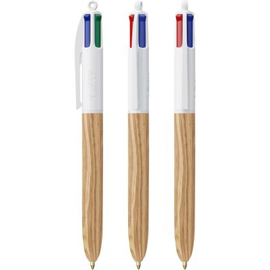 BIC® 4 Colours Wood Style with Lanyard Siebdruck