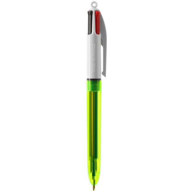 BIC® 4 Colours Fluo Kugelschreiber + lanyard Siebdruck