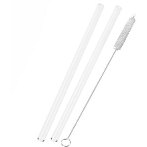 2er Glastrinkhalm Set + Bürste