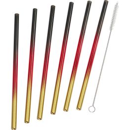 6er-Set farbige Halme + Bürste